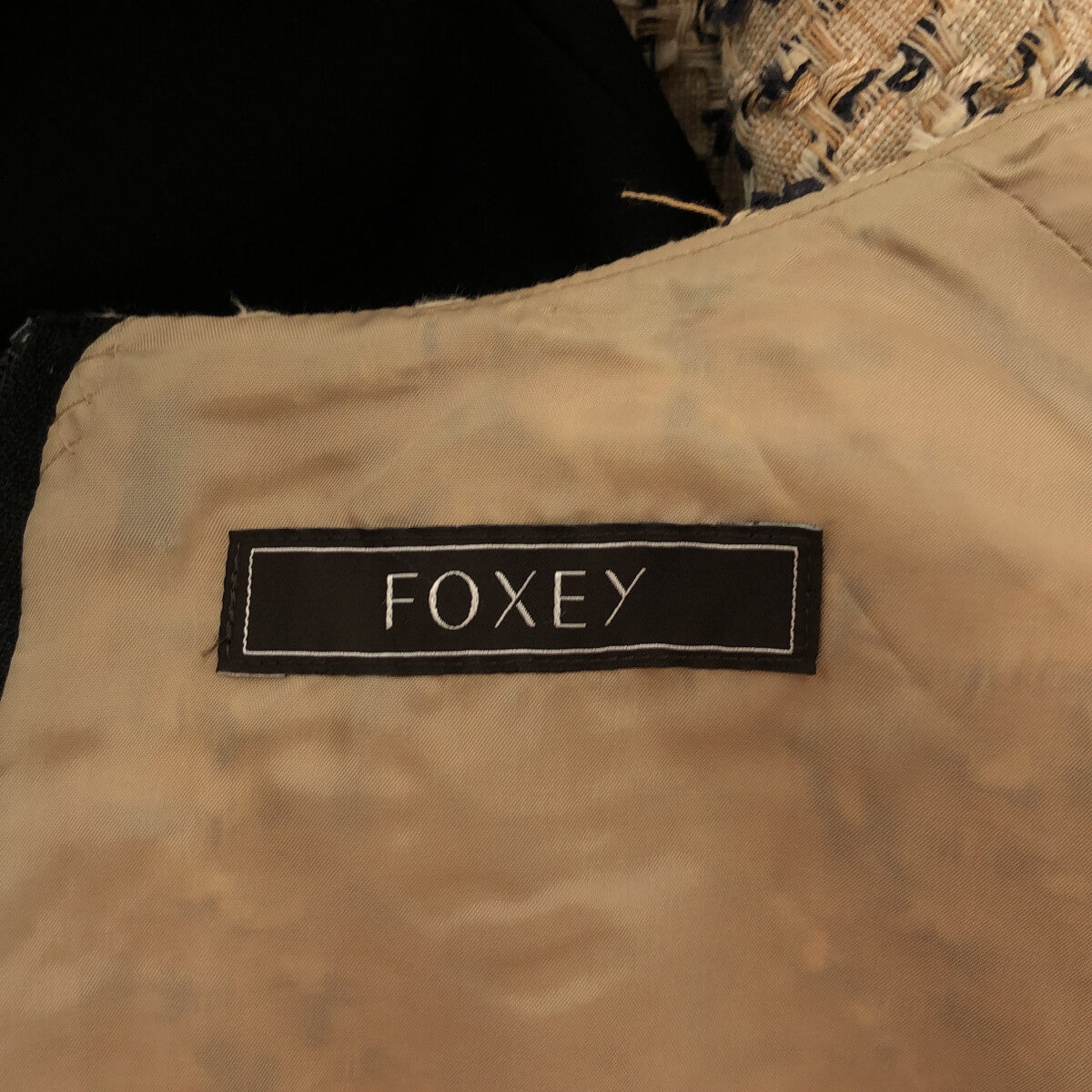 FOXEY / フォクシー | ツイード ウール切替 ノースリーブワンピース