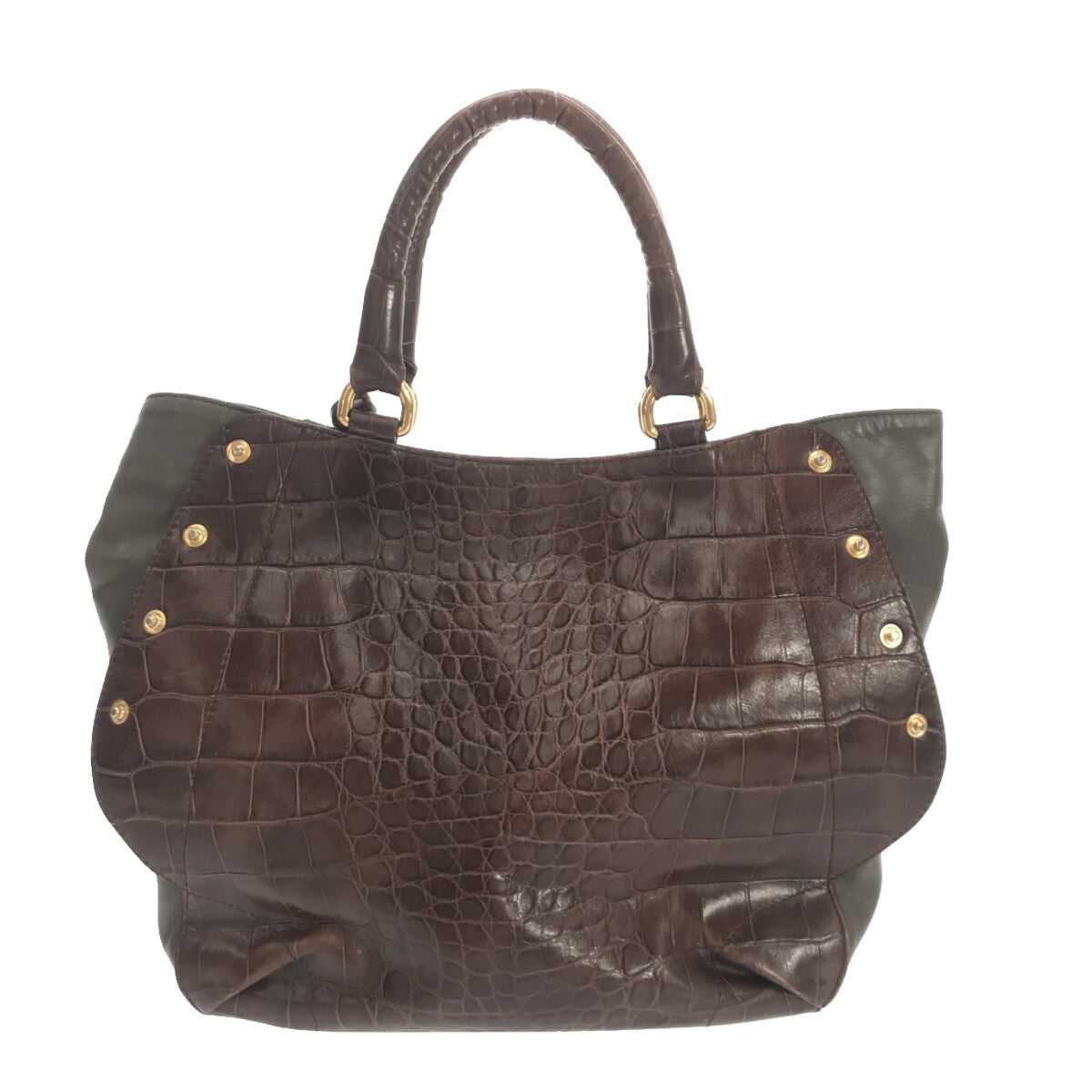 FURLA |鱷魚壓花手提包 |布朗 |女性的