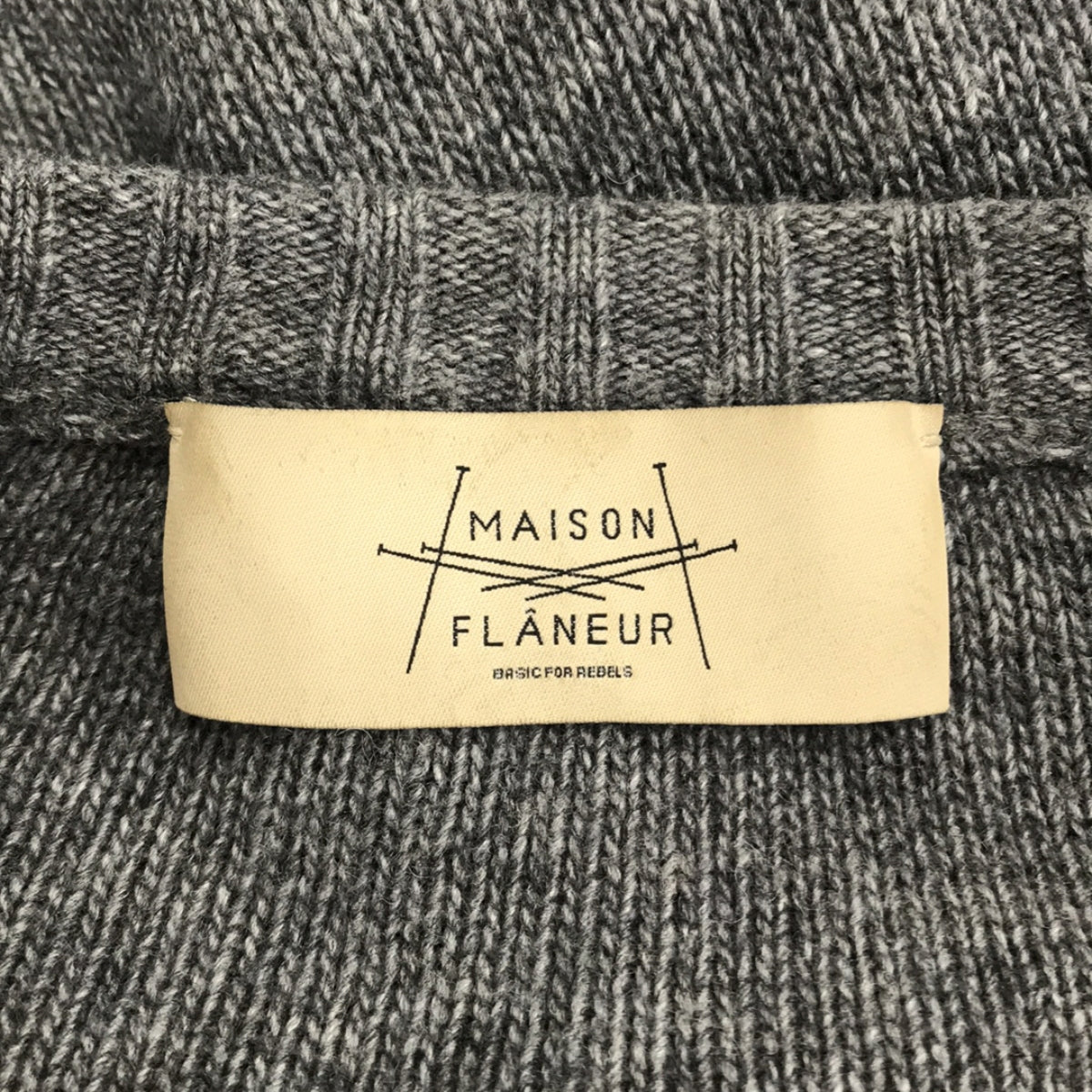 MAISON FLANEUR / メゾンフラネール | カシミヤ混 ダブル クルーネック