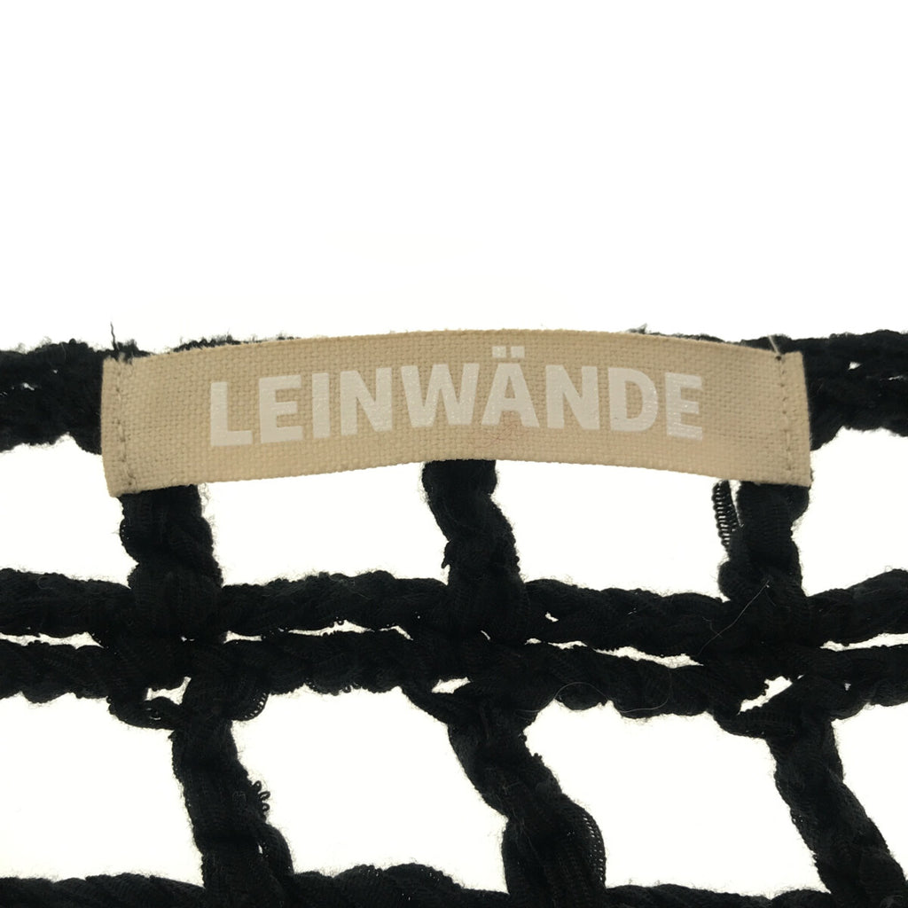 LEINWANDE / ラインヴァンド | メッシュ フリンジ ニットカーディガン | F | ブラック | レディース