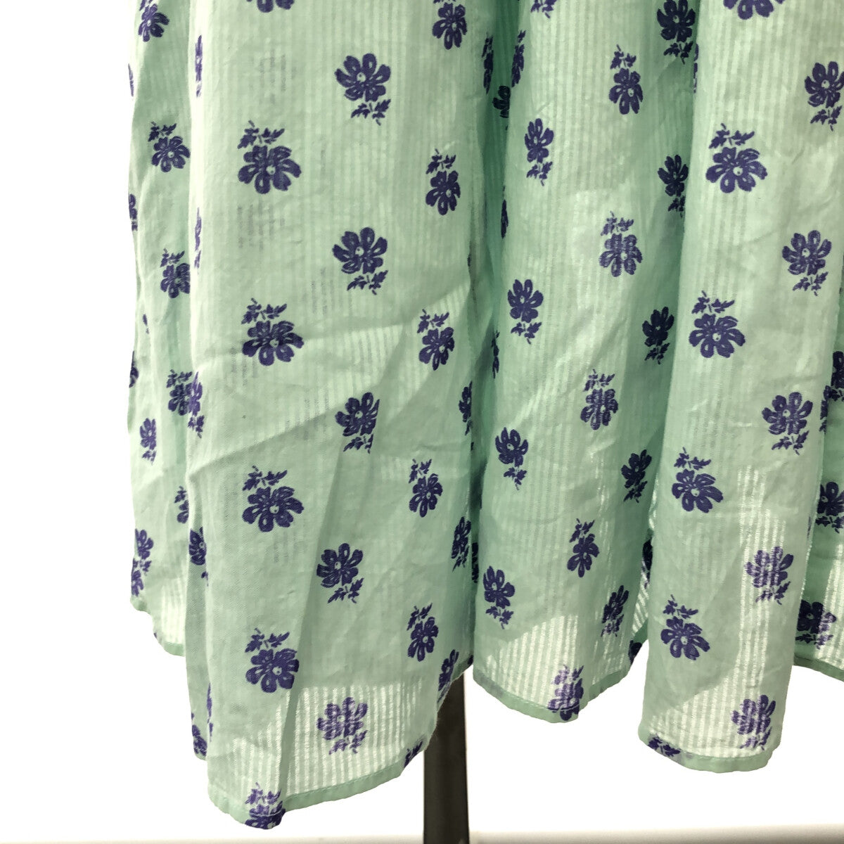 ne Quittez pas / ヌキテパ | 2023SS | Cotton Dobby Stripe Flower Print Dress  ストライプ フラワープリント ワンピース |