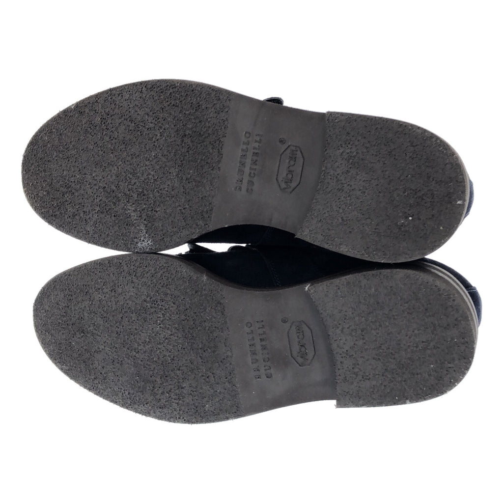 【美品】  BRUNELLO CUCINELLI / ブルネロクチネリ | スエードレザー タッセル ストラップ シューズ 革靴 | 42 1/2 | ネイビー | メンズ