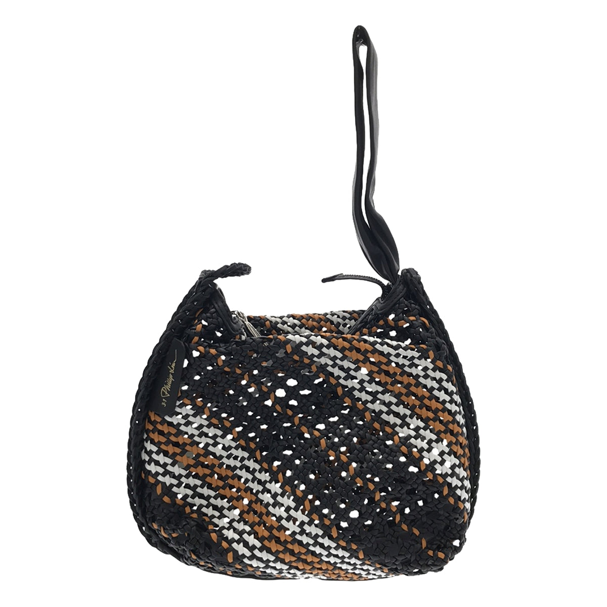 【미품】 3.1 Phillip Lim / 쓰리원 필립 림 | 트라이앵글 파우치 핸드백 | 블랙/오렌지/화이트 | 여성