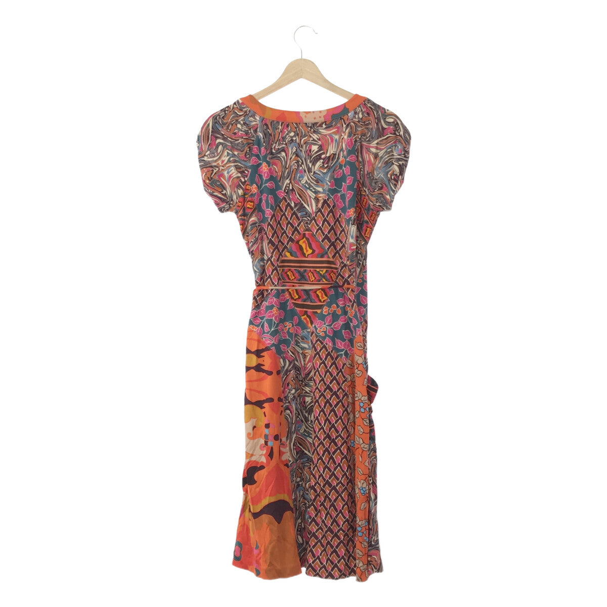 DIANE VON FURSTENBERG / ダイアンフォンファステンバーグ | 半袖 総柄ガウン | 4 | レディース
