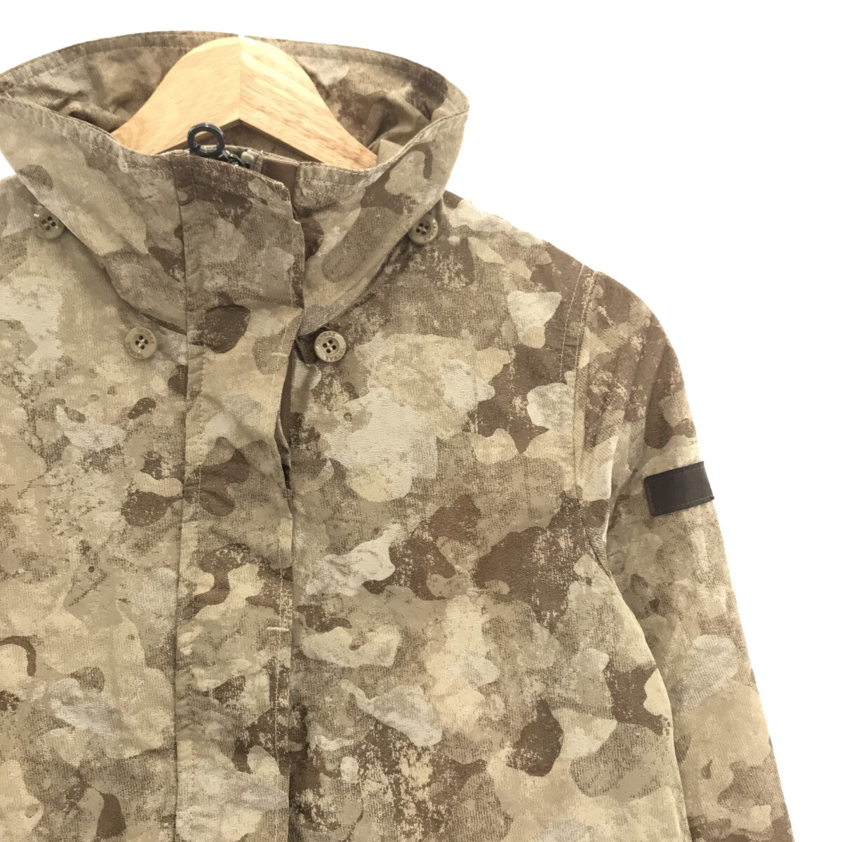 【美品】  TATRAS / タトラス | カモフラージュ ジャガード フーデッド ジャケット | 1 | ベージュ | レディース