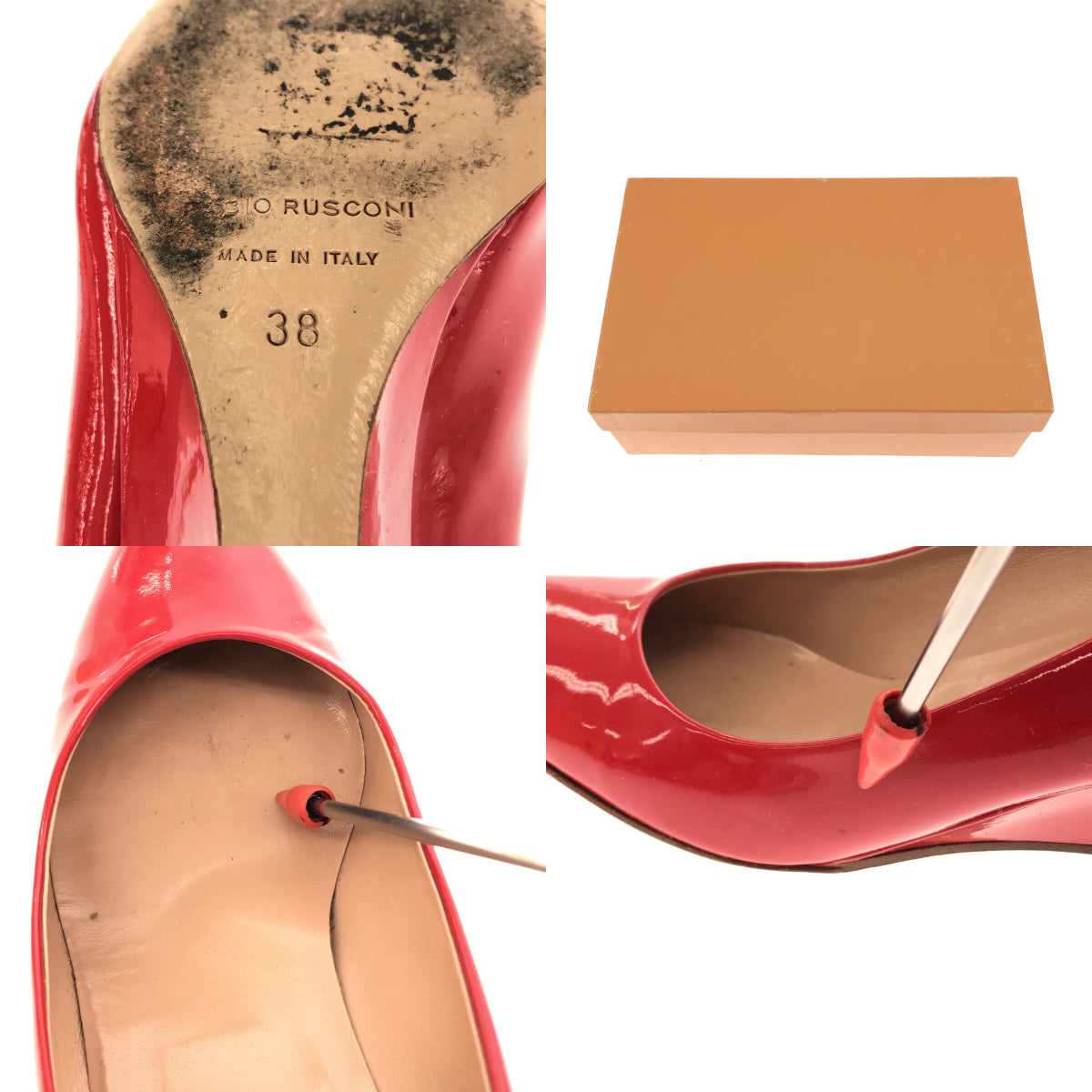 法比奧·魯斯科尼 |漆皮圓頭高跟鞋 | 37 1/2 |紅色 |女性的