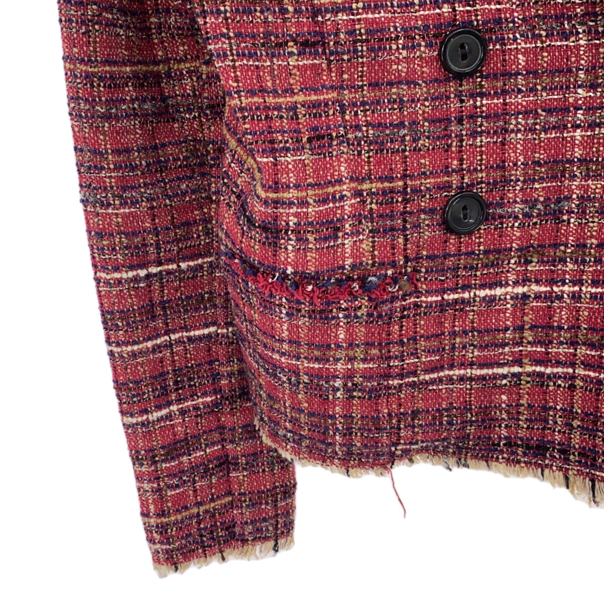 ISABEL MARANT ETOILE |粗花呢無領夾克 | 38 |紅色 |女性的