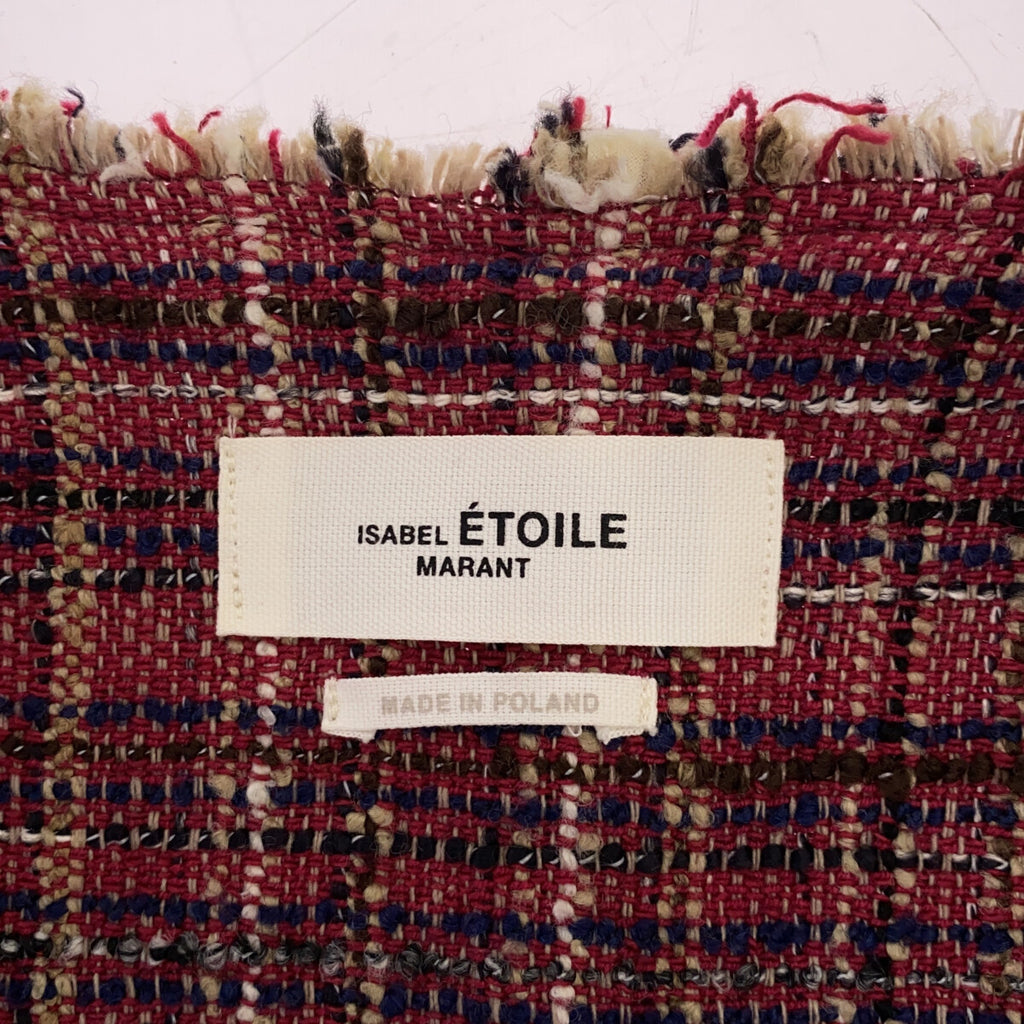 ISABEL MARANT ETOILE / イザベルマランエトワール | ツイード ノーカラージャケット | 38 | レッド | レディース