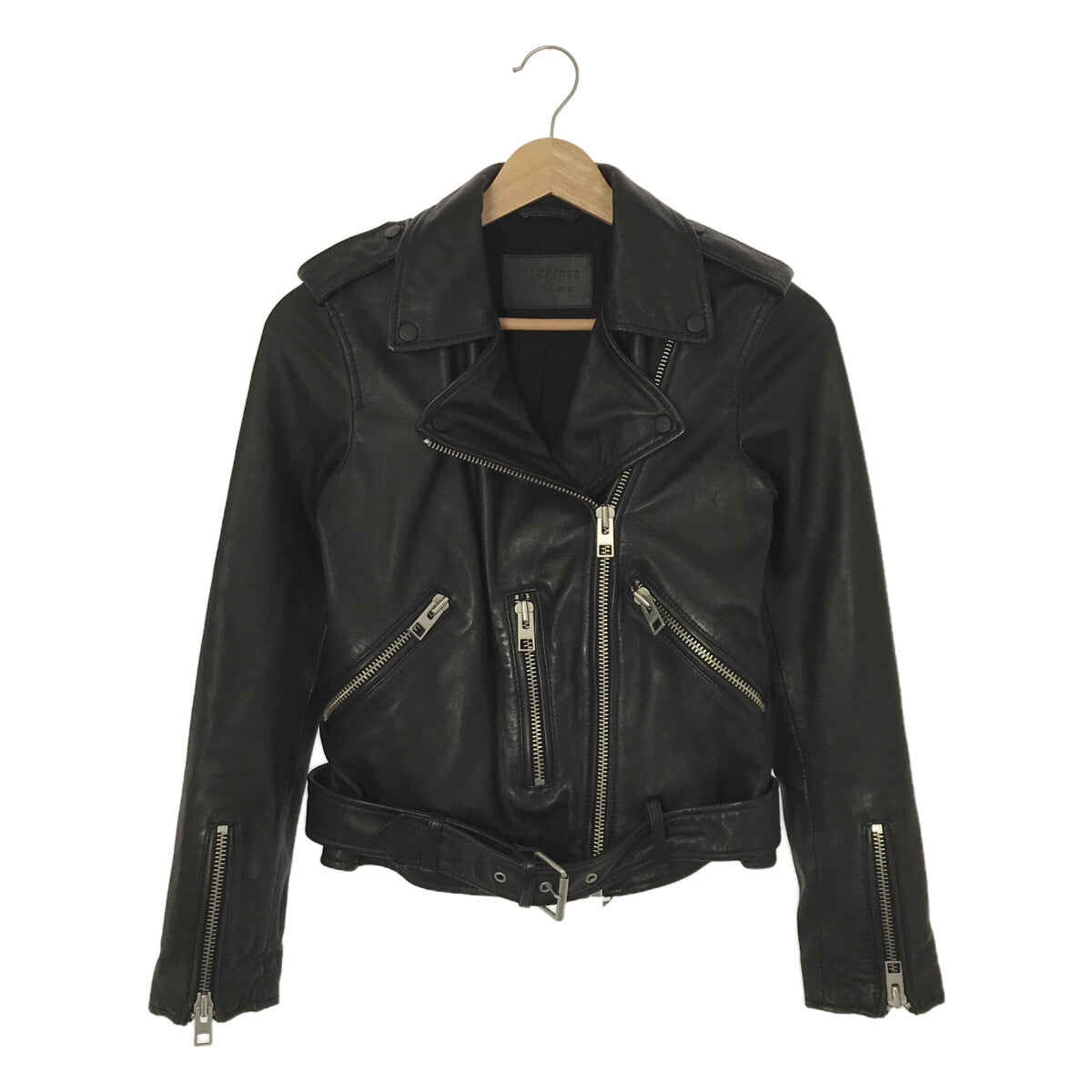 ALLSAINTS | BALFERN BIKER 羔羊皮雙騎士外套 | SHOPBOP UK4 |黑色 |女性的