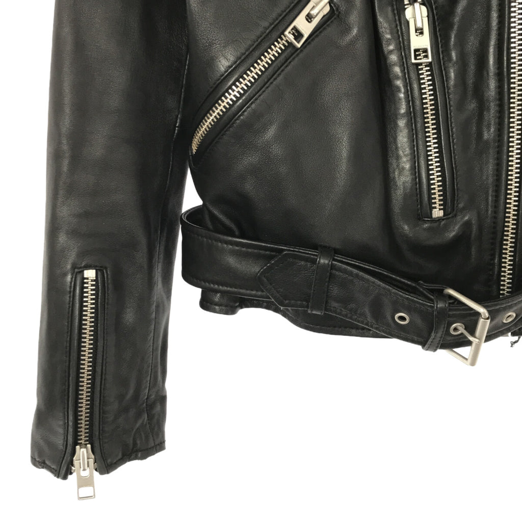 ALLSAINTS / オールセインツ | BALFERN BIKER ラムレザー ダブルライダース ジャケット | UK4 | ブラック | レディース