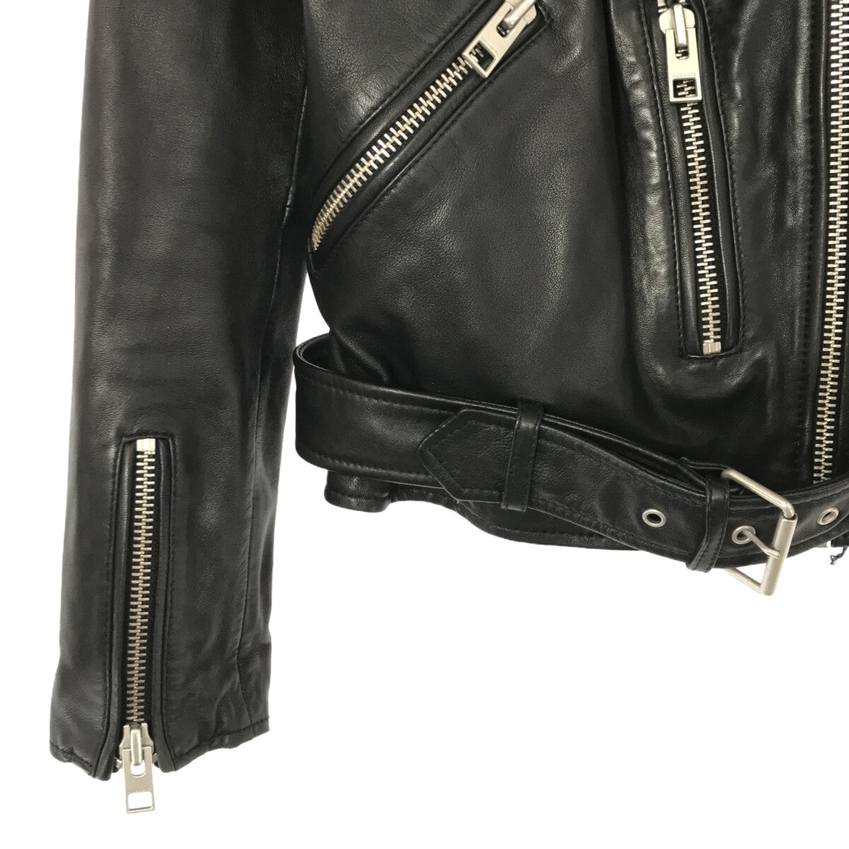 ALLSAINTS / 올세인츠 | BALFERN BIKER 램 가죽 더블 라이더스 재킷 | UK4 | 블랙 | 여성