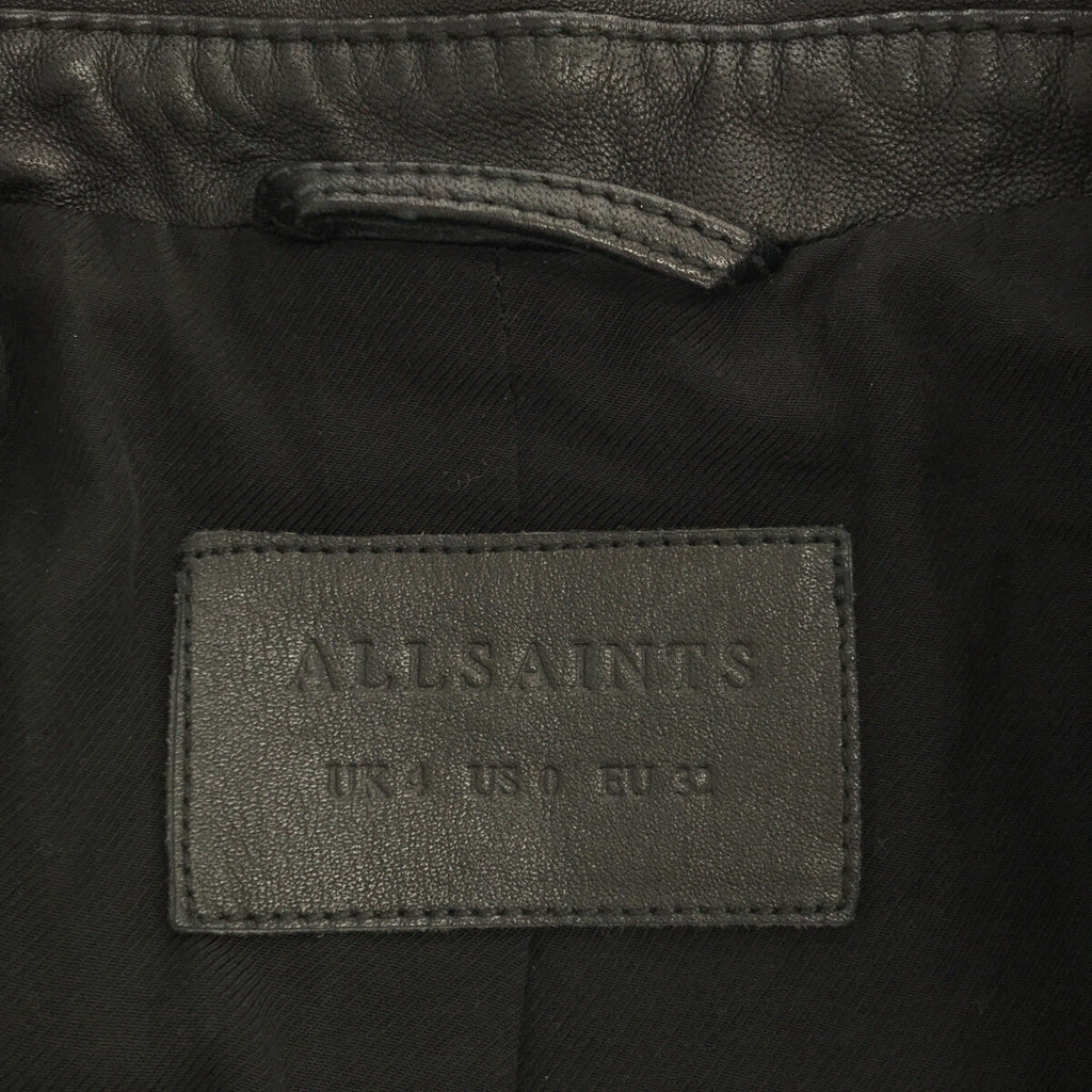 ALLSAINTS / オールセインツ | BALFERN BIKER ラムレザー ダブルライダース ジャケット | UK4 | ブラック | レディース