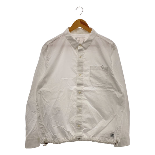 sacai / サカイ | 2023SS | Thomas Mason S Cotton Poplin L/S Shirt トーマスメイソン S刺しゅう コットンポプリン ドローコードシャツ | 3 | メンズ