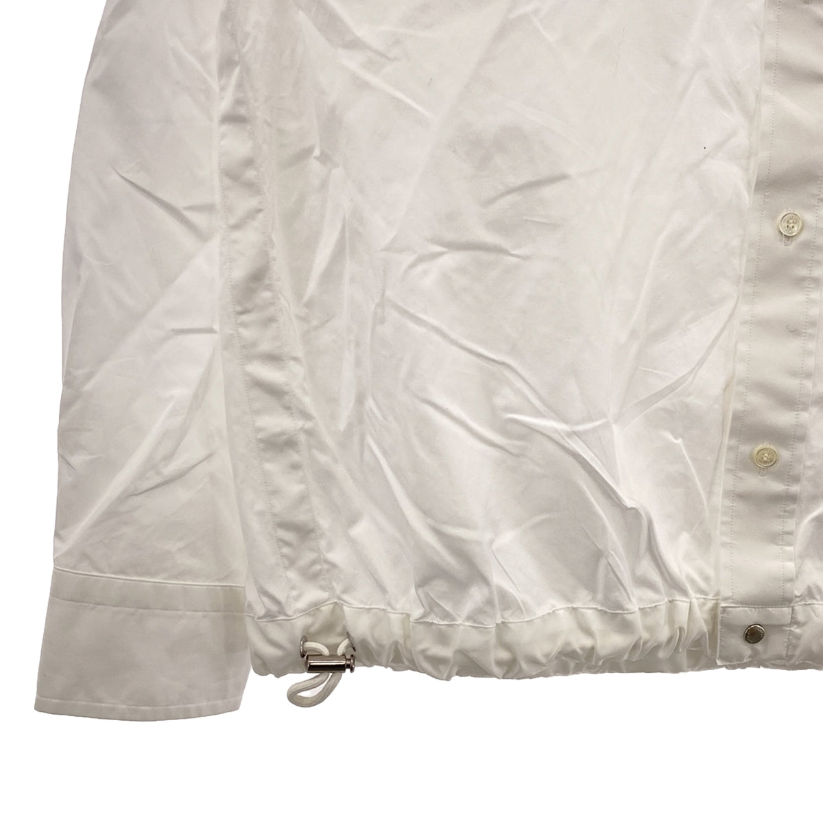 【美品】 sacai / サカイ | 2023SS | Thomas Mason S Cotton Poplin L/S Shirt トーマスメイソン  S刺しゅう コットンポプリン ドローコードシャツ | 3 | ホワイト | メンズ