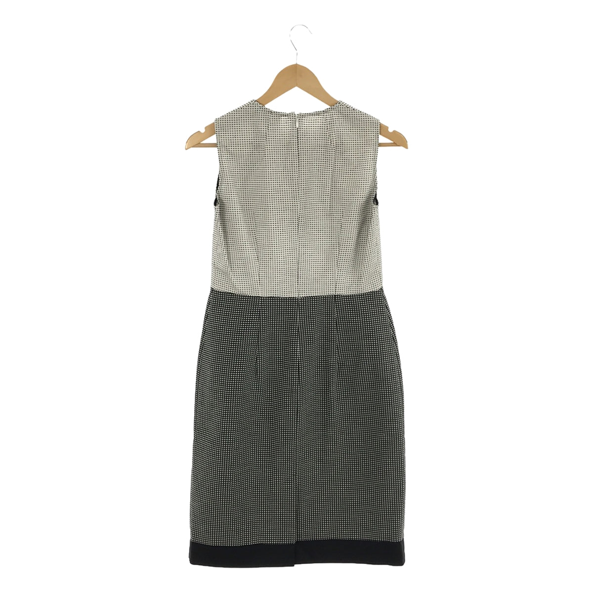 PAULE KA / 폴카 | 총 무늬 자수 바이 컬러 민소매 원피스 | 38 | 화이트 / 블랙 | 여성