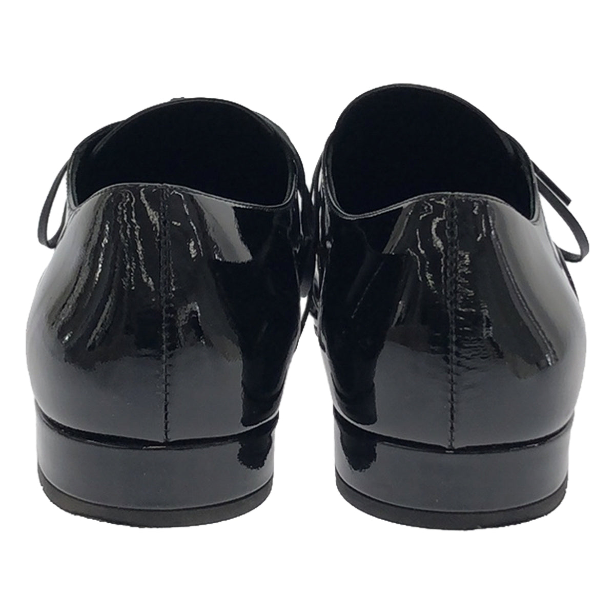 PRADA / 프라다 | 에나멜 가죽 레이스 업 신발 | 34 1/2 | 블랙 | 여성