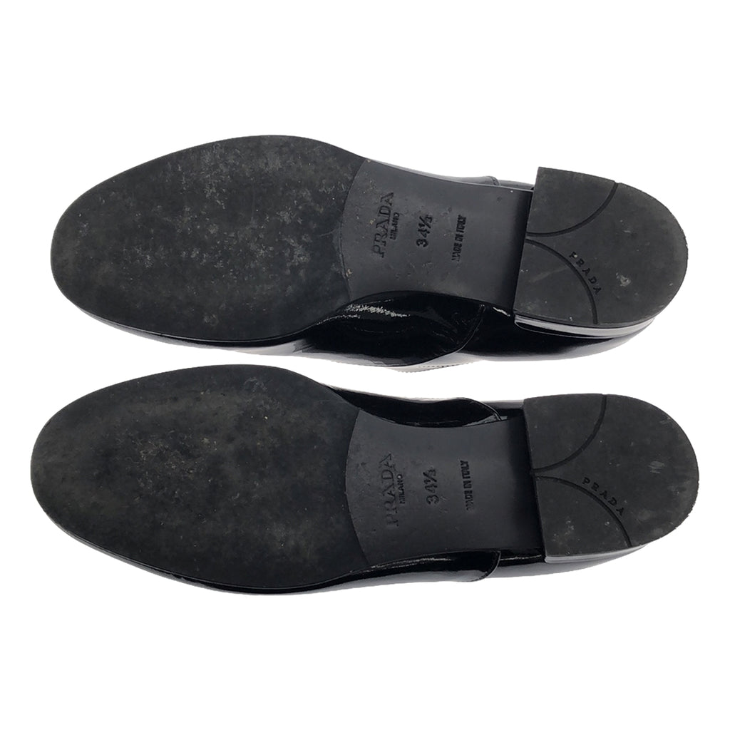 PRADA / プラダ | エナメルレザー レースアップシューズ | 34 1/2 | ブラック | レディース