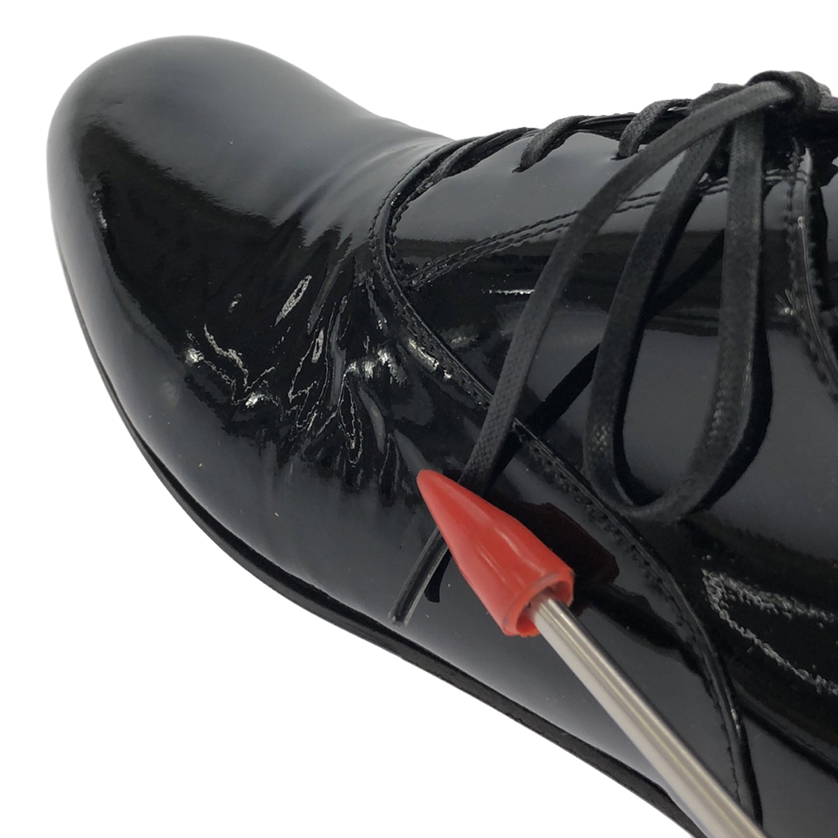 PRADA / プラダ | エナメルレザー レースアップシューズ | 34 1/2 | ブラック | レディース