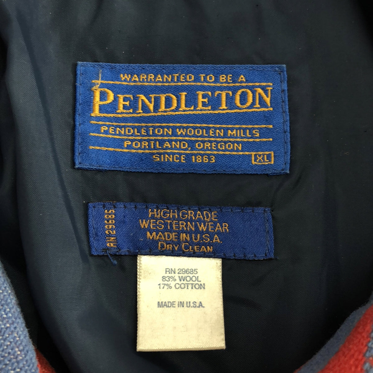 PENDLETON / ペンドルトン | USA製 ネイティブ ジャケット ブルゾン / 総裏地 | XL | レッド | メンズ