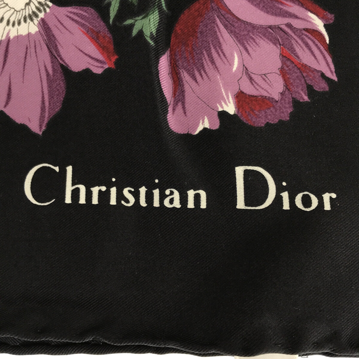 Christian Dior / クリスチャンディオール | イタリア製 花柄 フラワー プリント シルク スカーフ |