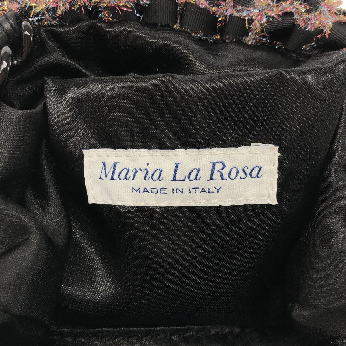 【美品】  Maria La Rosa / マリア・ラ・ローザ | 2022AW | IENA取扱い 編み込み ミニチェーンバッグ | ブラック | レディース