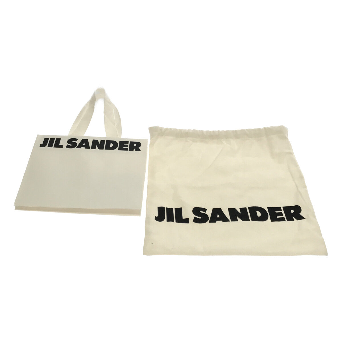JIL SANDER / ジルサンダー | DUMPLING POUCH / ドローストリング レザー切替 キャンバス 巾着 ポーチ バッグ | ー |