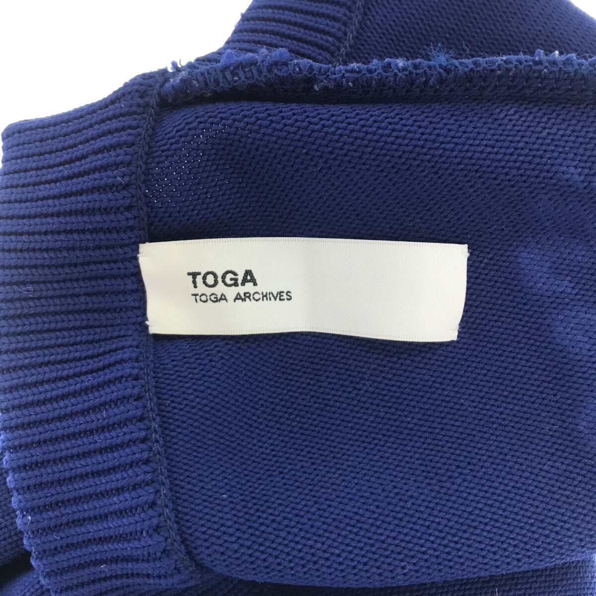 TOGA / トーガ | エンボス ニット カーディガン | 36 | ブルー | レディース