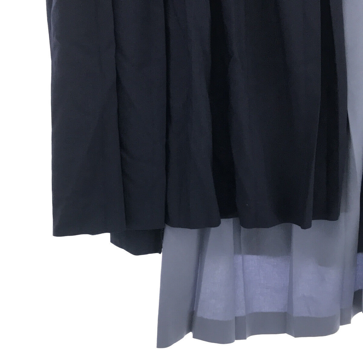 TOGA PULLA トーガ プルラ 19AW 日本製 Suiting wool skirt スイッチングウールスカート TP92-FG290 34 ネイビー プリーツ シルク ボトムス【TOGA PULLA】約325cm裾幅