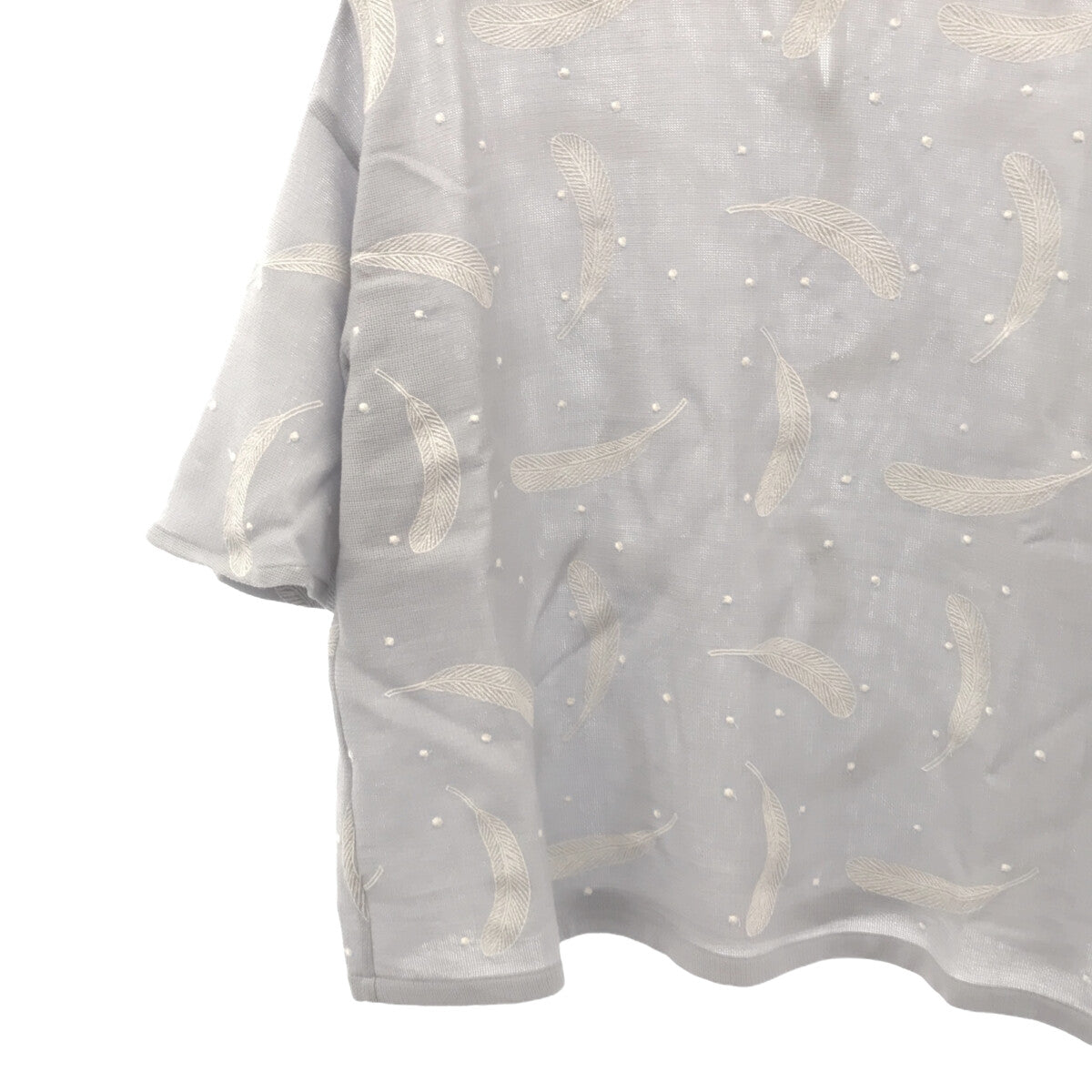 mina perhonen / ミナペルホネン | 2023SS | feather dance クルーネックブラウス | 36 | ライトブルー | レディース