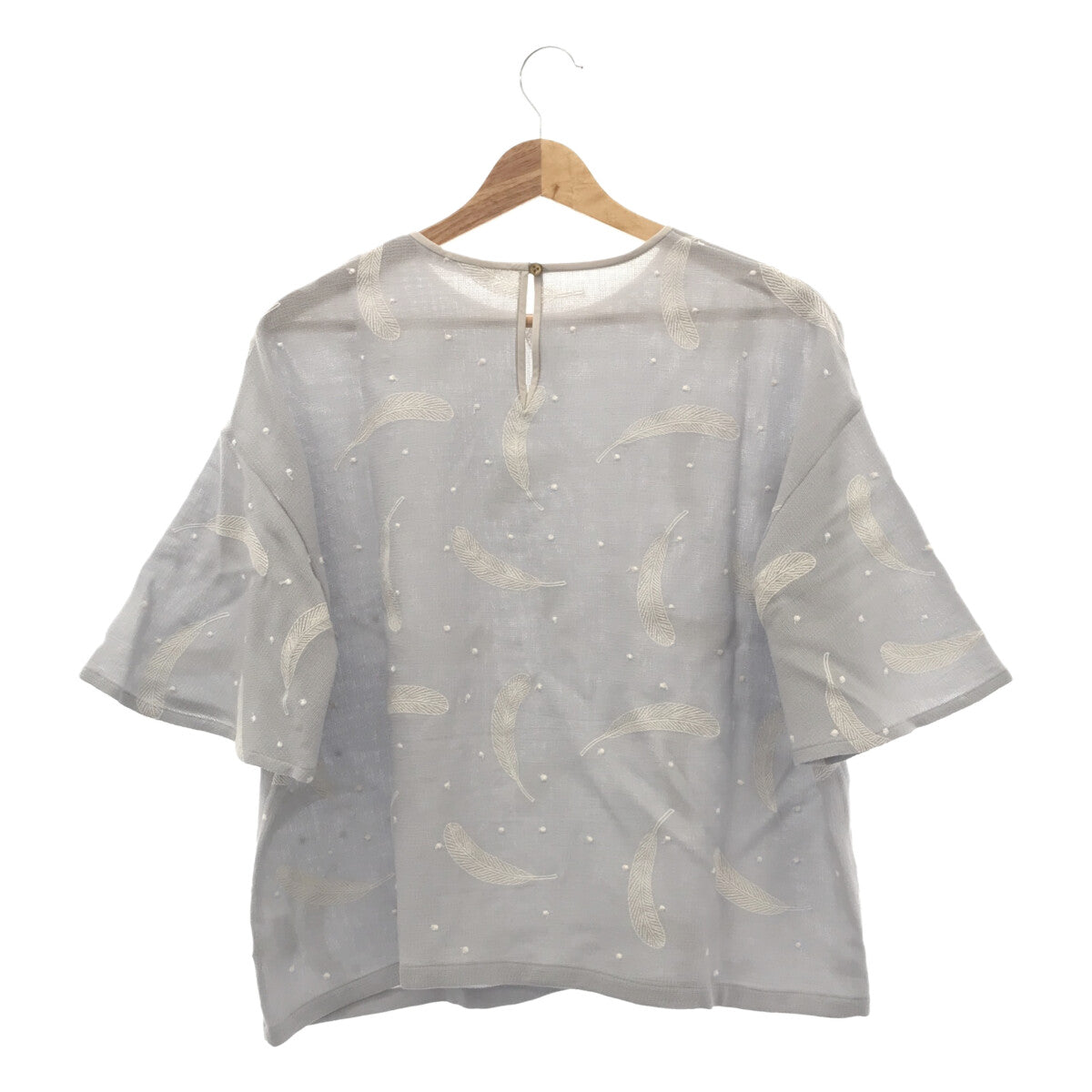 mina perhonen / ミナペルホネン | 2023SS | feather dance クルーネックブラウス | 36 | ライトブルー | レディース