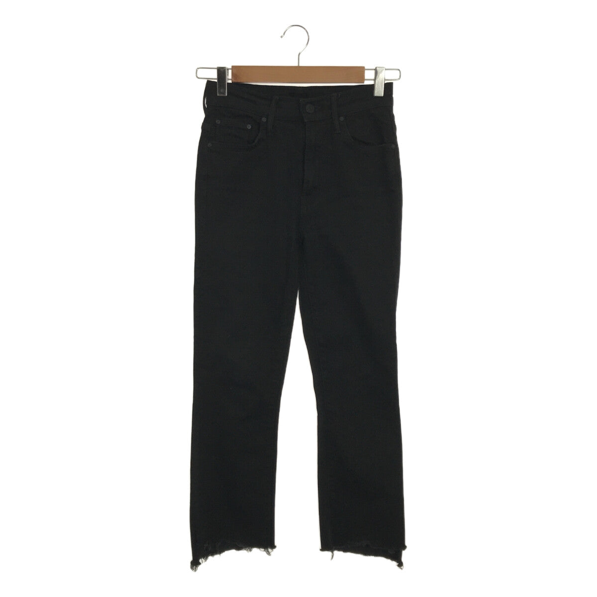 【미품】 Deuxieme Classe / 두지엠 클래스 | 2021SS | BLACK INSIDER CROP 내부자 크롭 프레이 데님 팬츠 | 24 | 블랙 | 여성