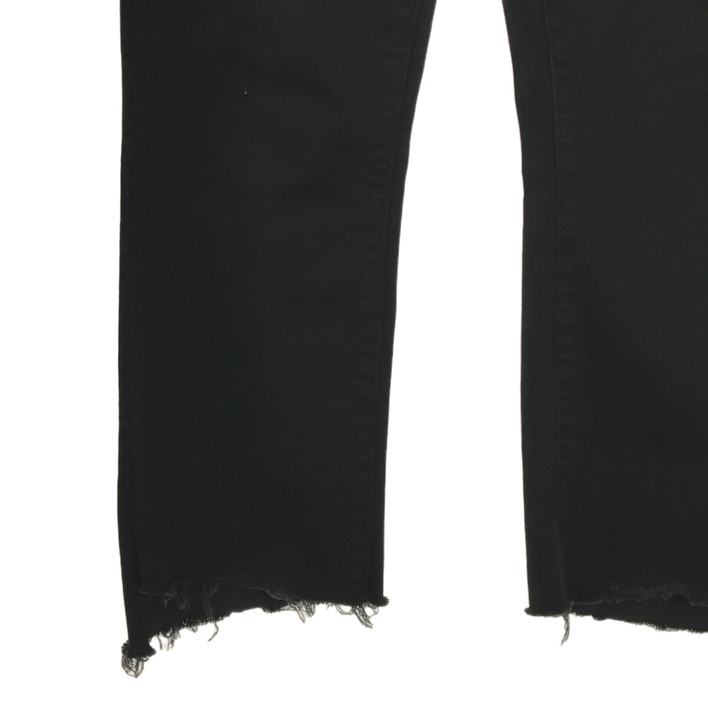 【美品】  Deuxieme Classe / ドゥーズィエムクラス | 2021SS | BLACK INSIDER CROP インサイダー クロップ フレイ デニムパンツ | 24 | ブラック | レディース
