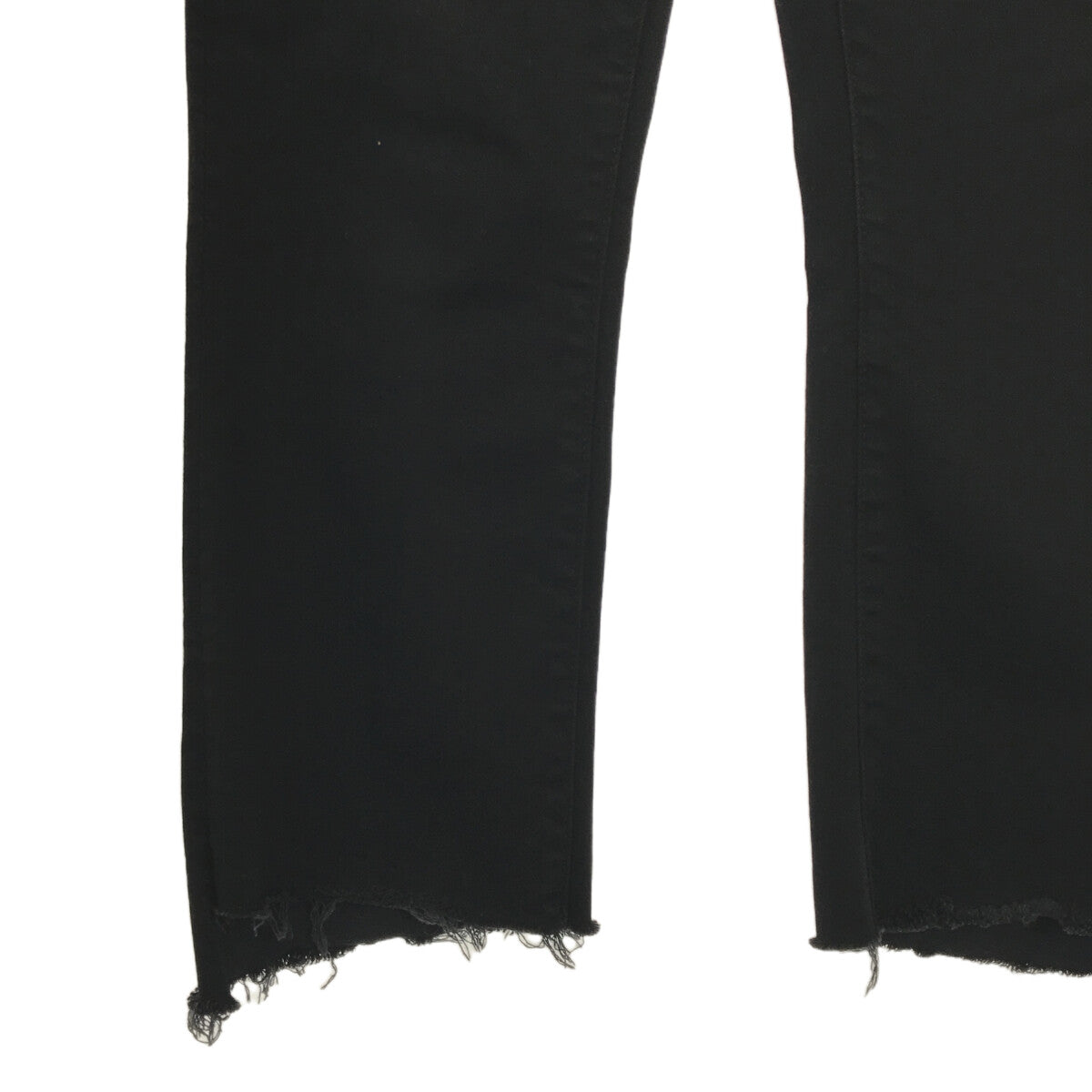【美品】  Deuxieme Classe / ドゥーズィエムクラス | 2021SS | BLACK INSIDER CROP インサイダー クロップ フレイ デニムパンツ | 24 | ブラック | レディース