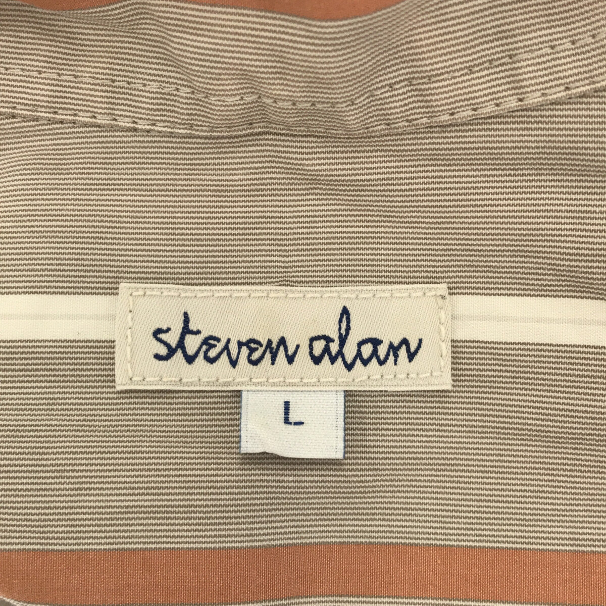 steven alan / スティーブンアラン | コットン ストライプ ボタンダウン シャツ | L | グレー | メンズ