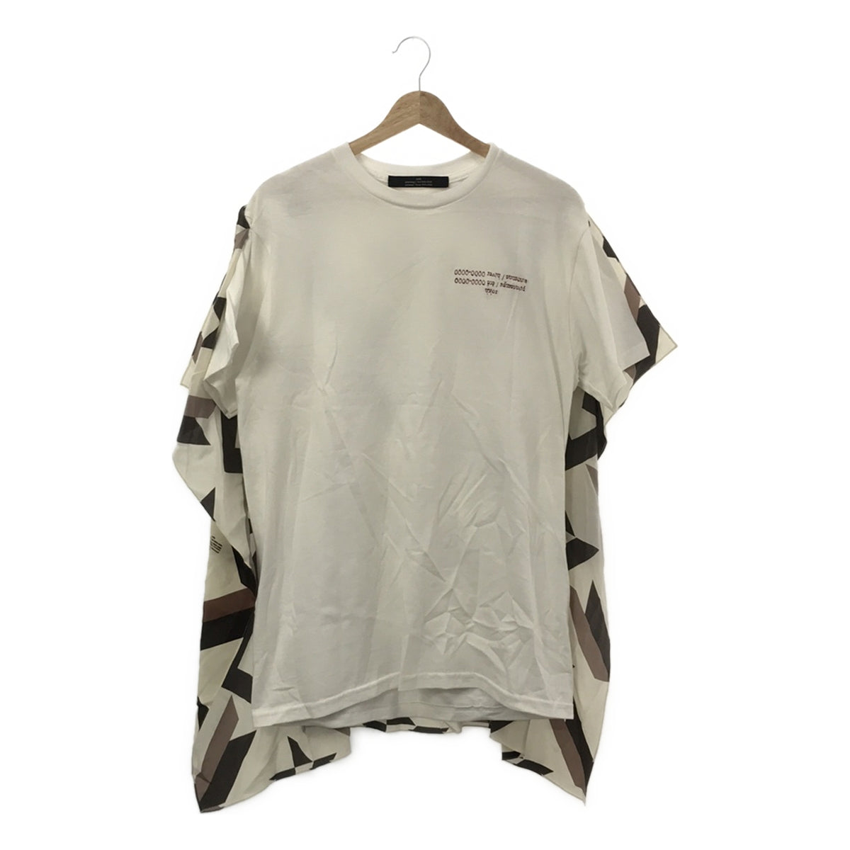 洛克 / 岩石 |對接設計T卹| S |棕色/白色 |女性的