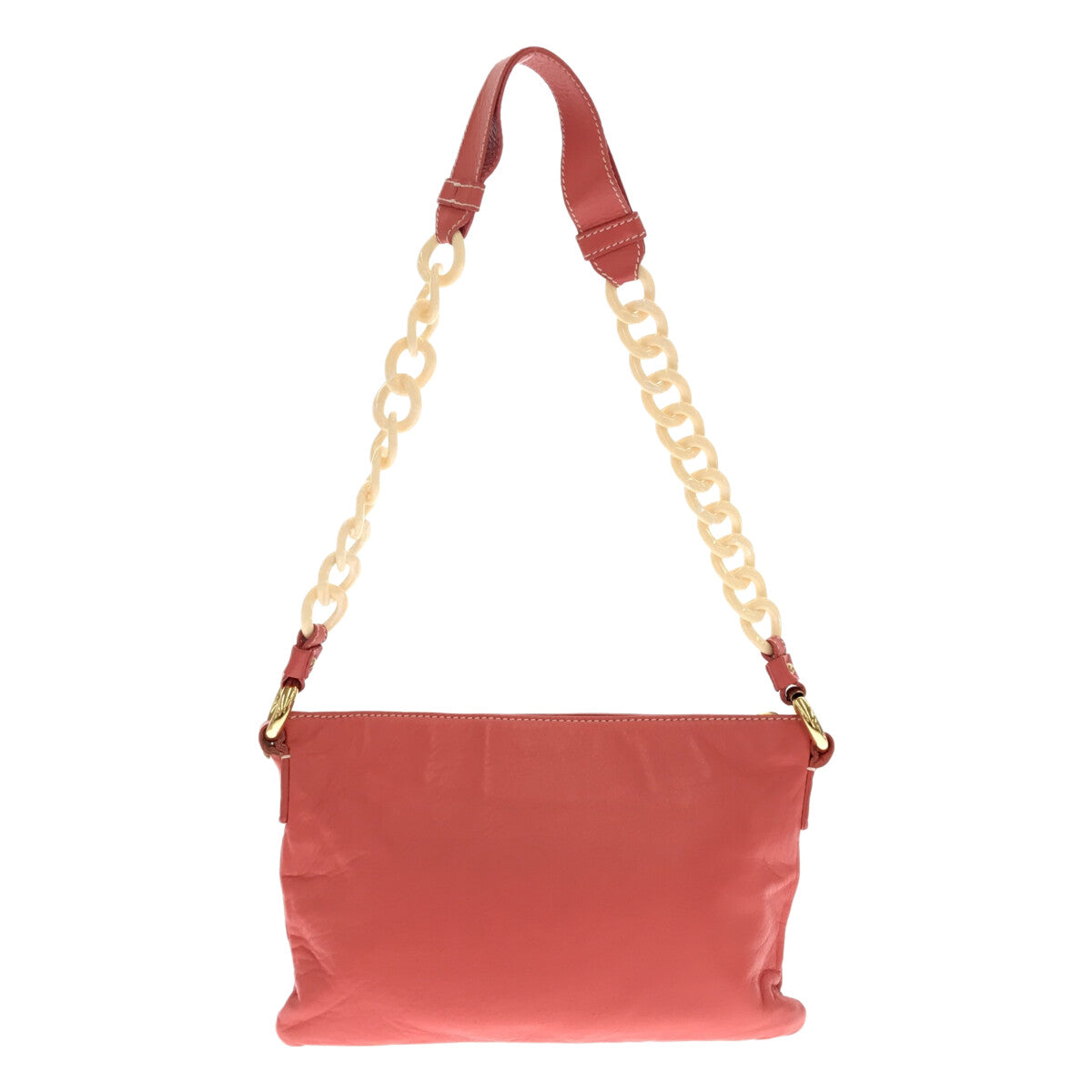 【미품】 MARC JACOBS / 마크 제이콥스 | 스티치 워크 가죽 숄더백 | 핑크 | 여성