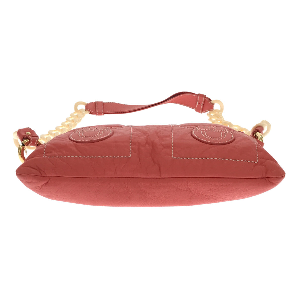 【美品】  MARC JACOBS / マークジェイコブス | ステッチワーク レザー ショルダーバッグ | ピンク | レディース