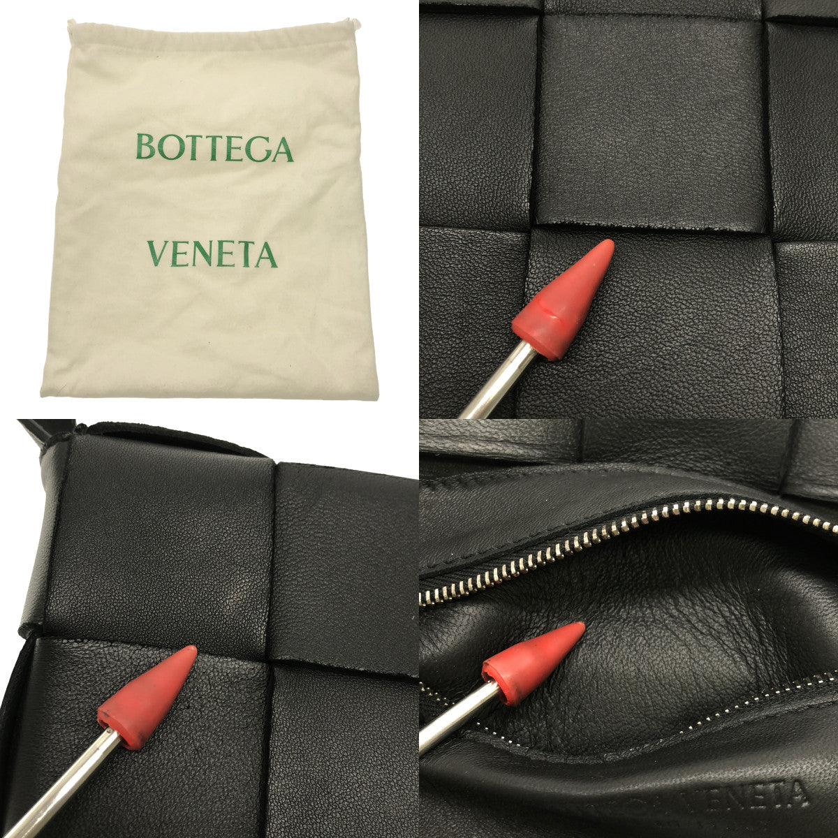 【美品】  BOTTEGA VENETA / ボッテガヴェネタ | スモールカセット イントレチャート ショルダーバッグ | ブラック | レディース