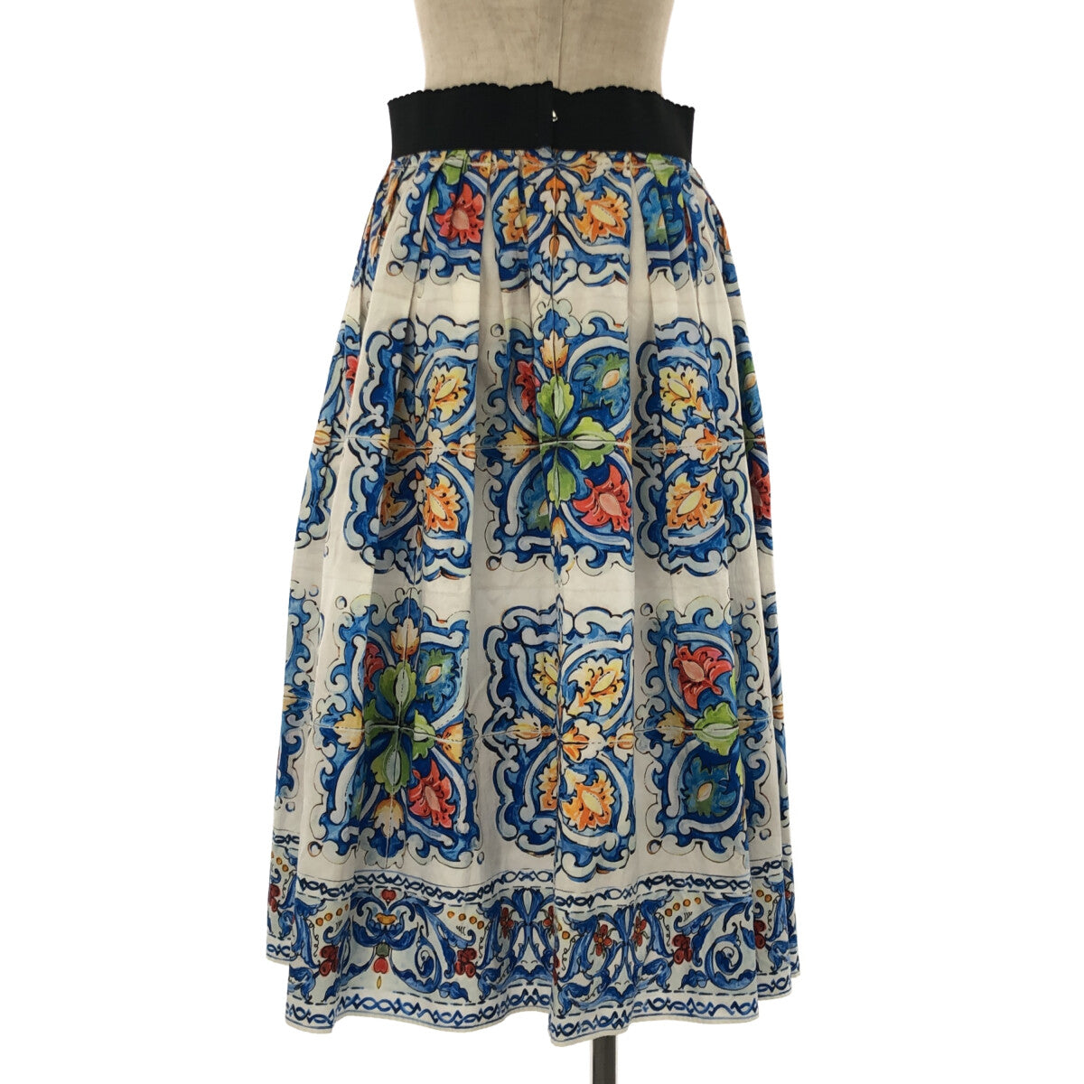 DOLCE&GABBANA ロング スカート 大ぶり 花柄 ロゴ 42 - スカート