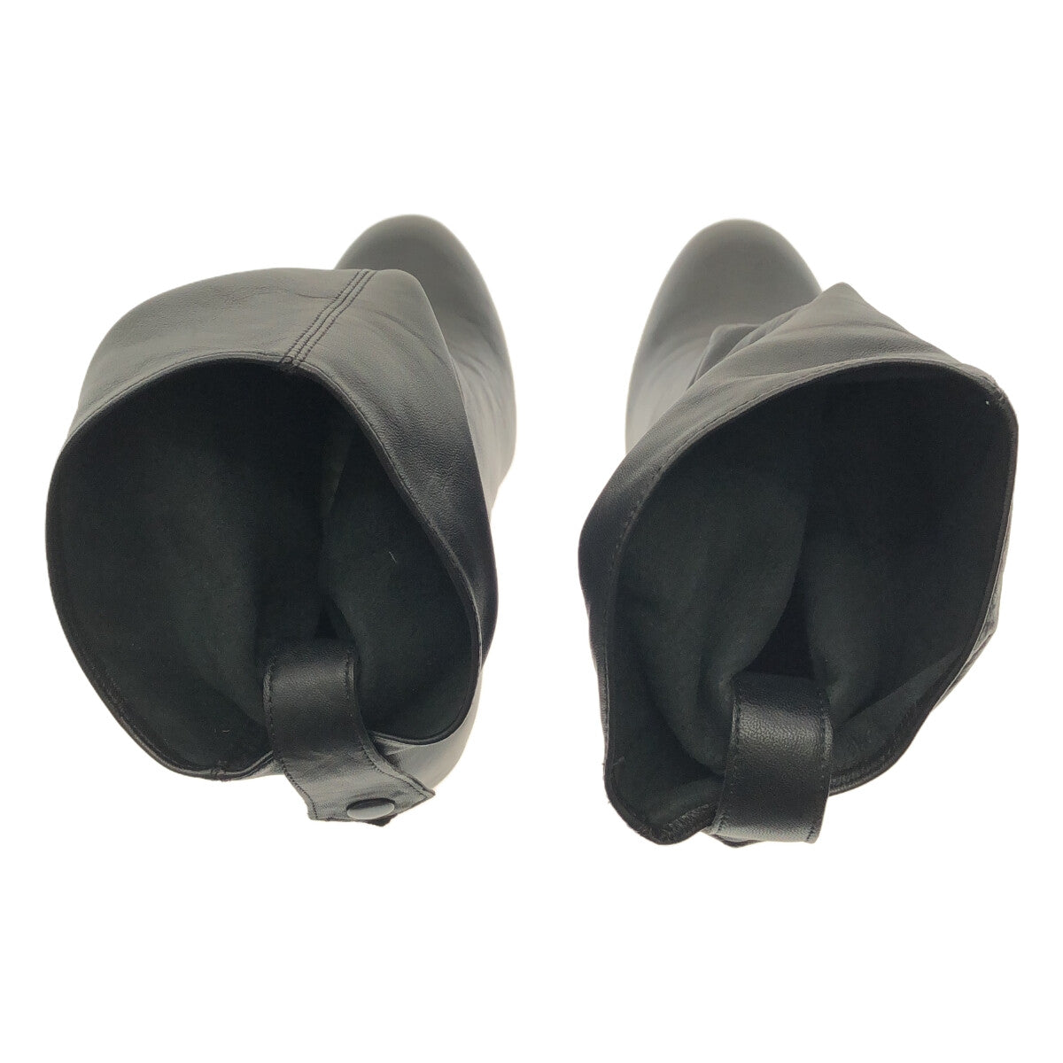 [狀況良好] 灰燼 |貓皮革後帶垂墜高跟短靴 |尺寸 39 |黑色 |女性的