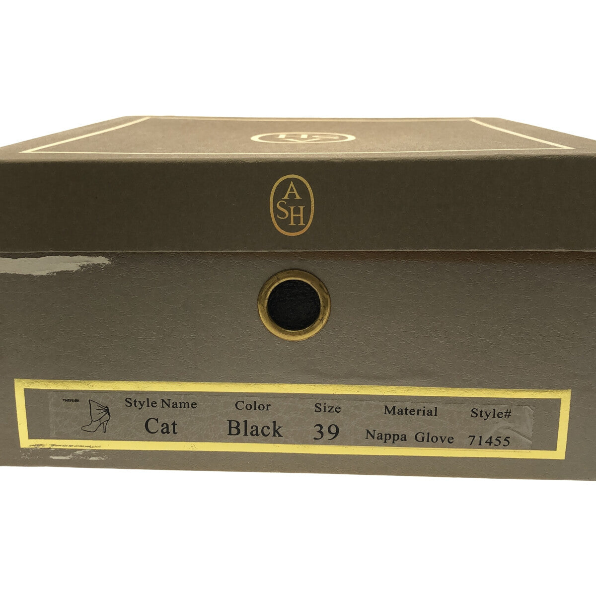 [狀況良好] 灰燼 |貓皮革後帶垂墜高跟短靴 |尺寸 39 |黑色 |女性的