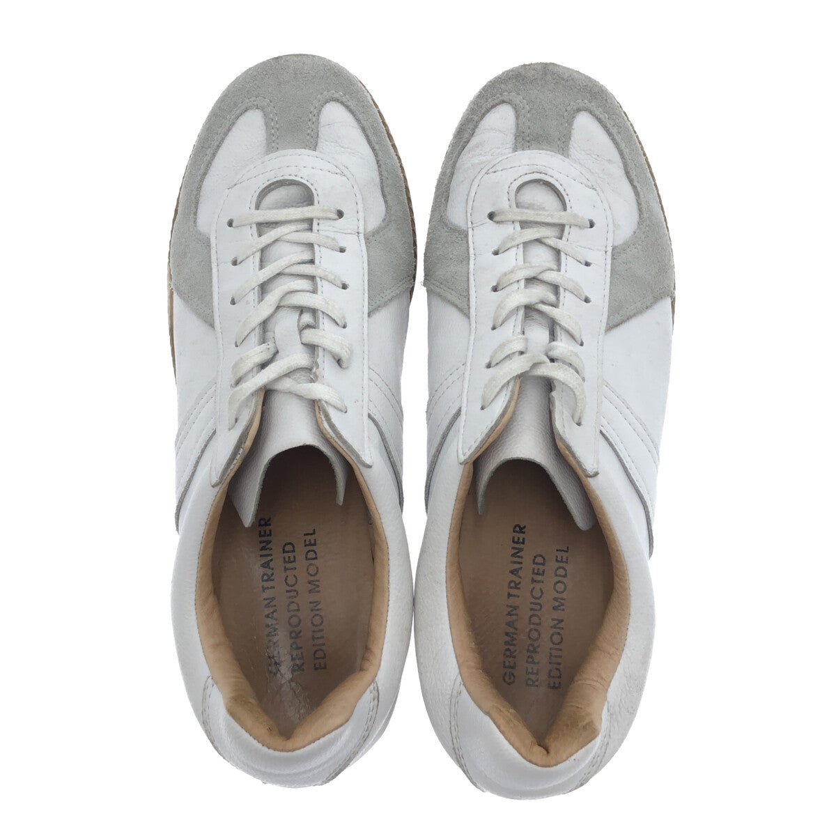 Real Works / Real Works | / 42500 GERMAN TRAINER / REPRODUCTED EDITION MODELL German Trainer Leather Sneakers | 40 | White | Men's
