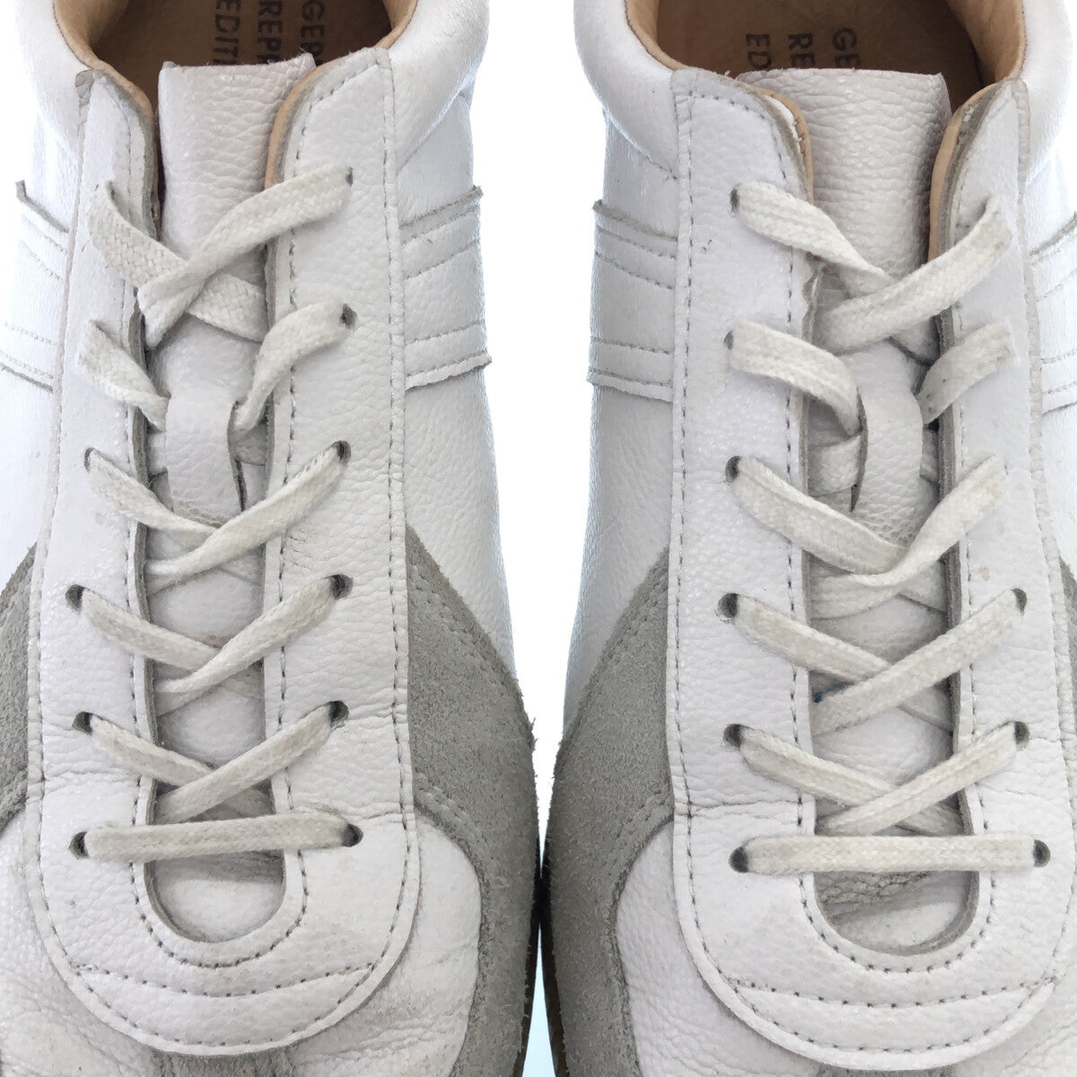 Real Works / Real Works | / 42500 GERMAN TRAINER / REPRODUCTED EDITION MODELL German Trainer Leather Sneakers | 40 | White | Men's