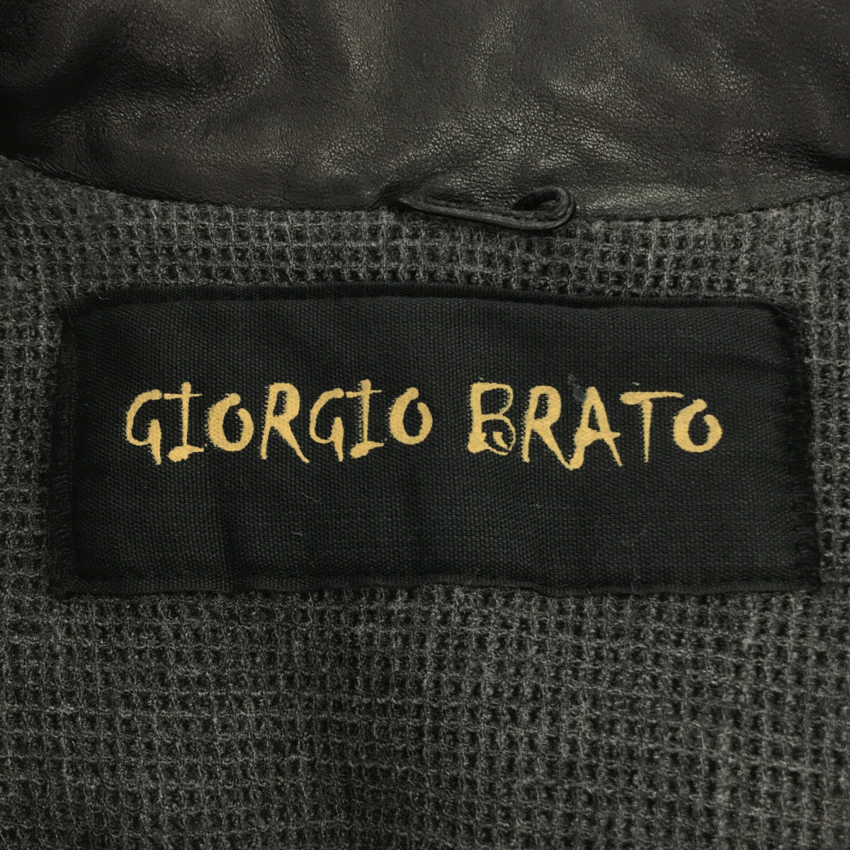 GIORGIO BRATO / ジョルジオブラット | ラムレザー 袖リブ ハイネック