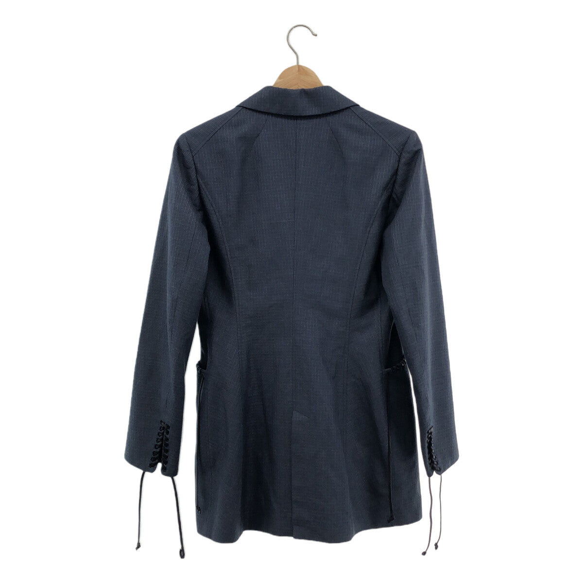 Mame Kurogouchi / マメクロゴウチ | 2023SS | Geometric Silk Cotton Jacquard Double Beasted Jacket ジャケット | 1 | ネイビー | レディース