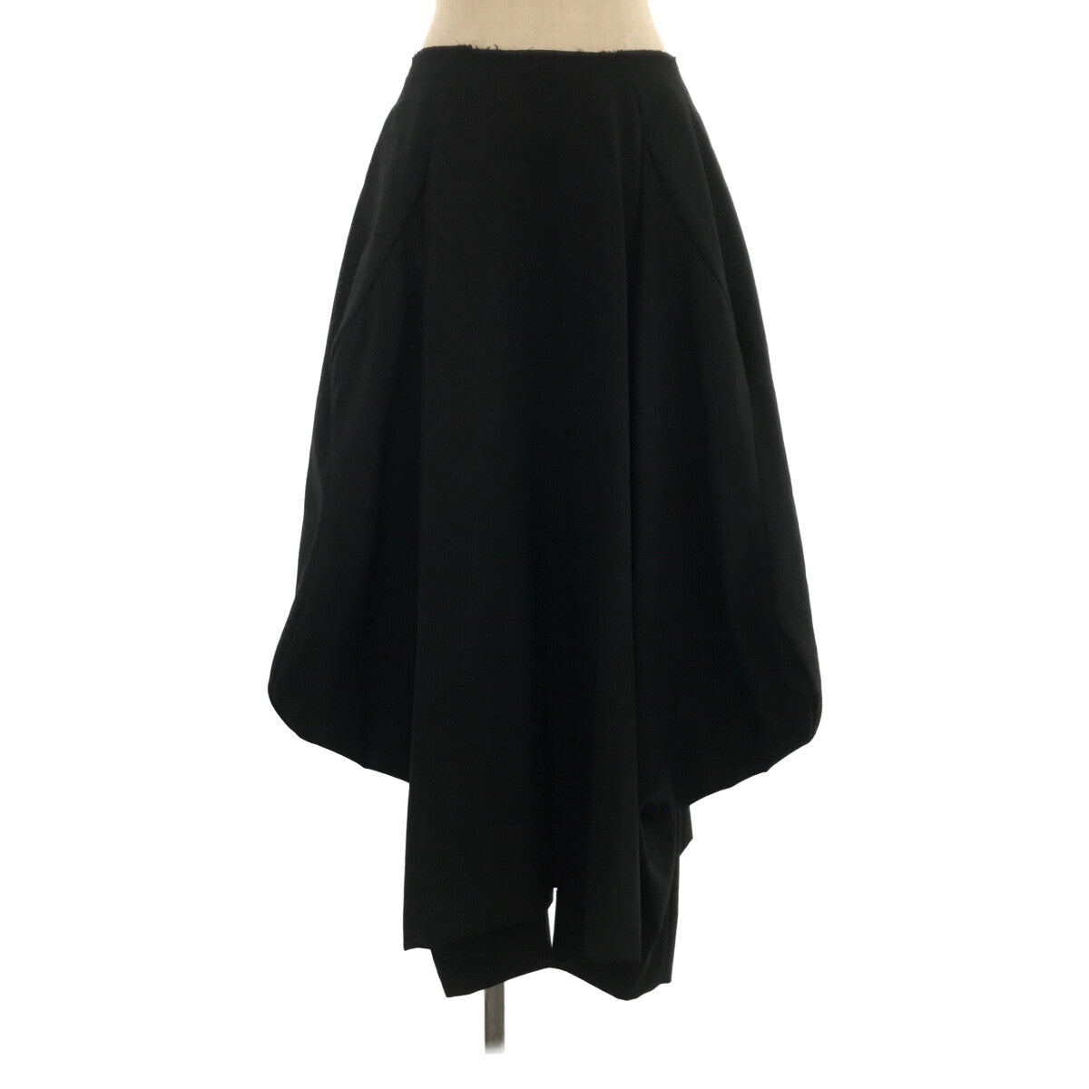 【美品】  COMME des GARCONS / コムデギャルソン | 2018SS	/ AD2017 | 断ち切り 立体 変形 ワイド ロングスカート | S | ブラック | レディース