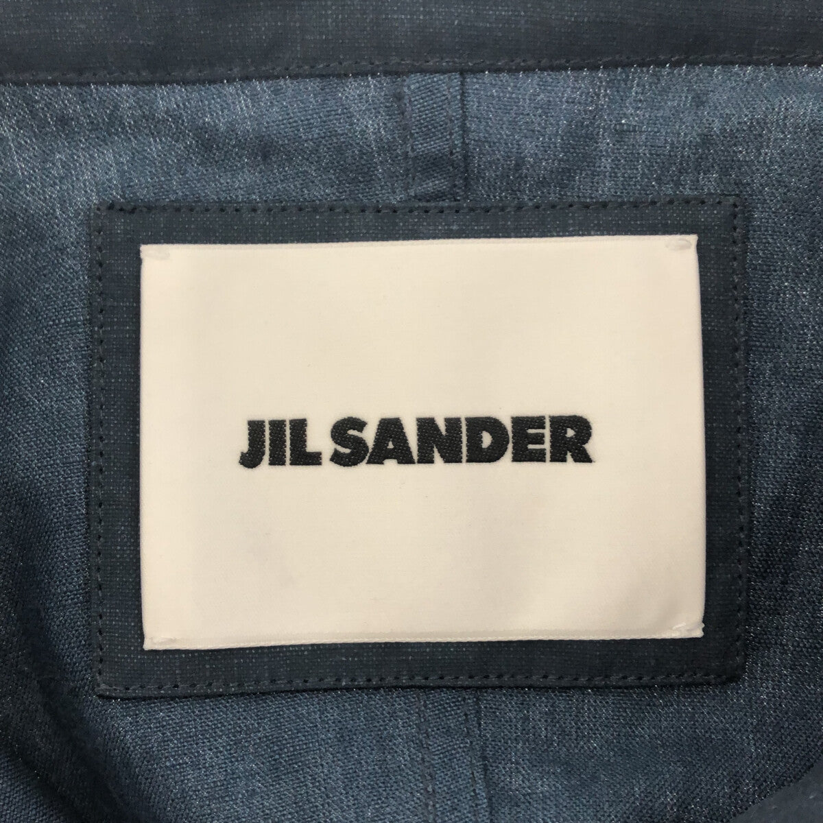 JIL SANDER / ジルサンダー | リネン バンドカラーシャツ | 36 | ネイビー | レディース