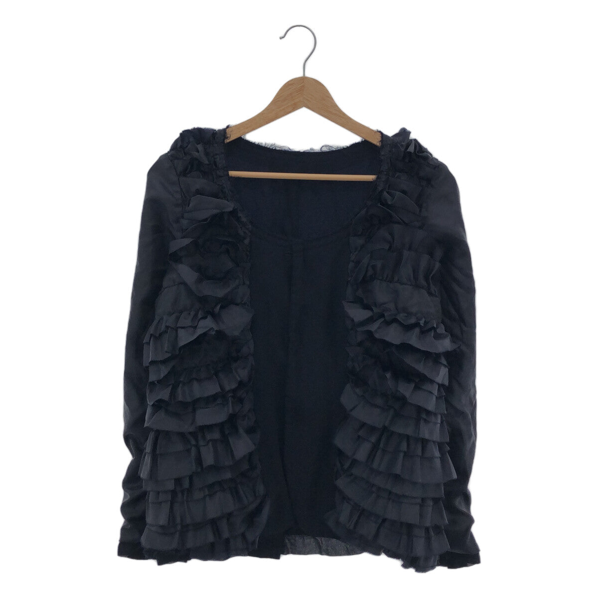 COMME des GARCONS COMME des GARCONS / Comme des | 2023SS |可翻轉荷葉邊無領外套 | XS |海軍 |女性的