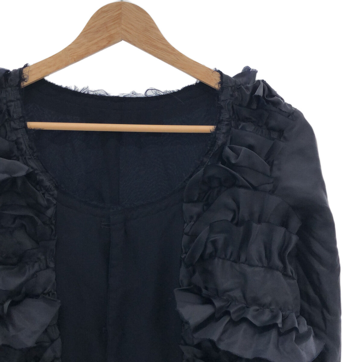 COMME des GARCONS COMME des GARCONS / Comme des | 2023SS |可翻轉荷葉邊無領外套 | XS |海軍 |女性的