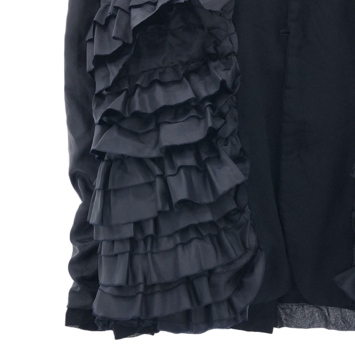 COMME des GARCONS COMME des GARCONS / Comme des | 2023SS |可翻轉荷葉邊無領外套 | XS |海軍 |女性的